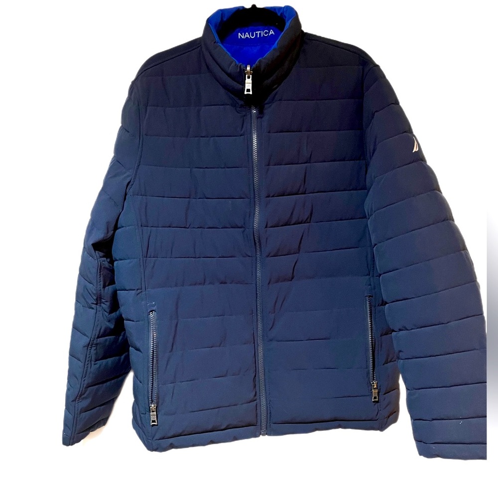 NWOT! NAUTICA Navy Blue Reversible Puffer Coat, XL